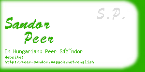 sandor peer business card